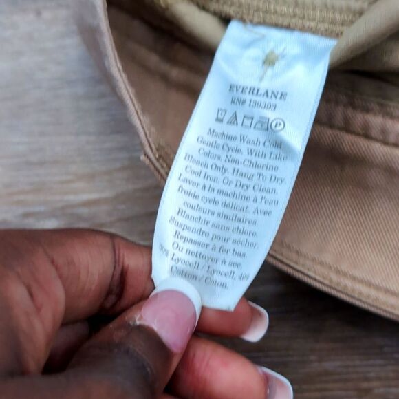 Everlane The Way-High Drape Wide Leg Pleated Khaki Trousers Size 8 Short - Picture 8 of 10